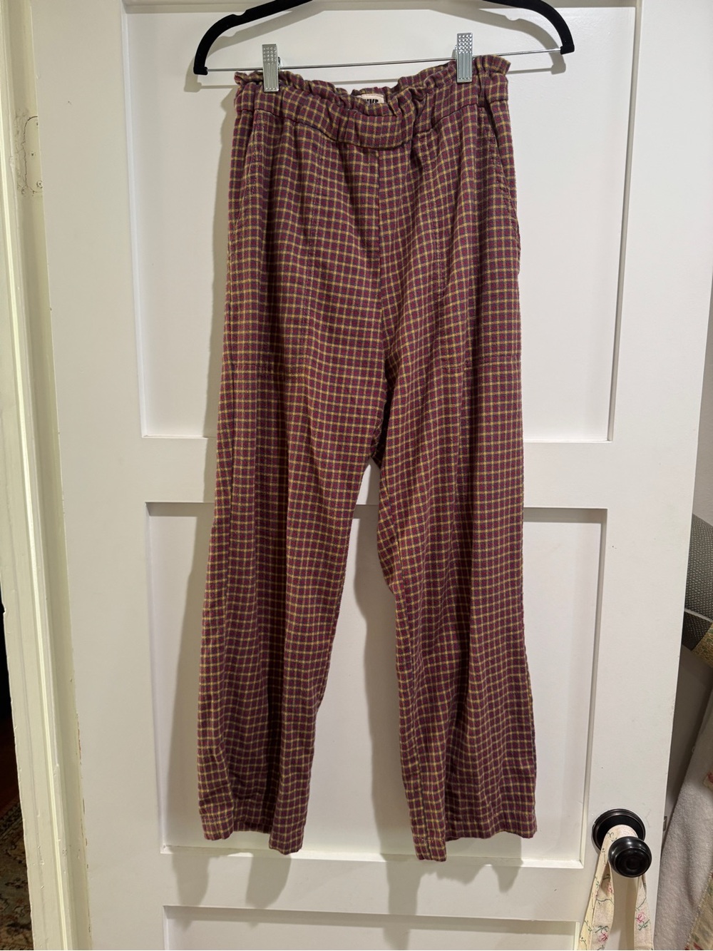 LYKKE WULLF Burgundy Plaid Casual Pants